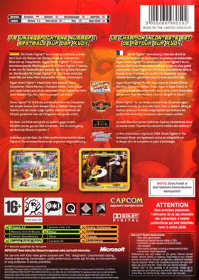 Street Fighter Anniversary Collection (USA) box cover back